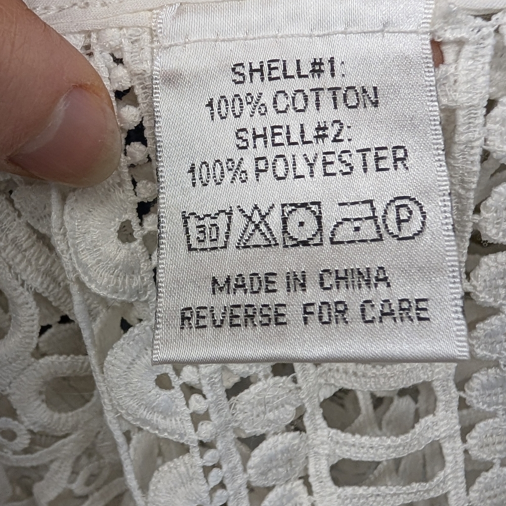 Dor Dor Couture Denim Crochet Silver Stud Accent Long Pocket Vest Large - Picture 5 of 7